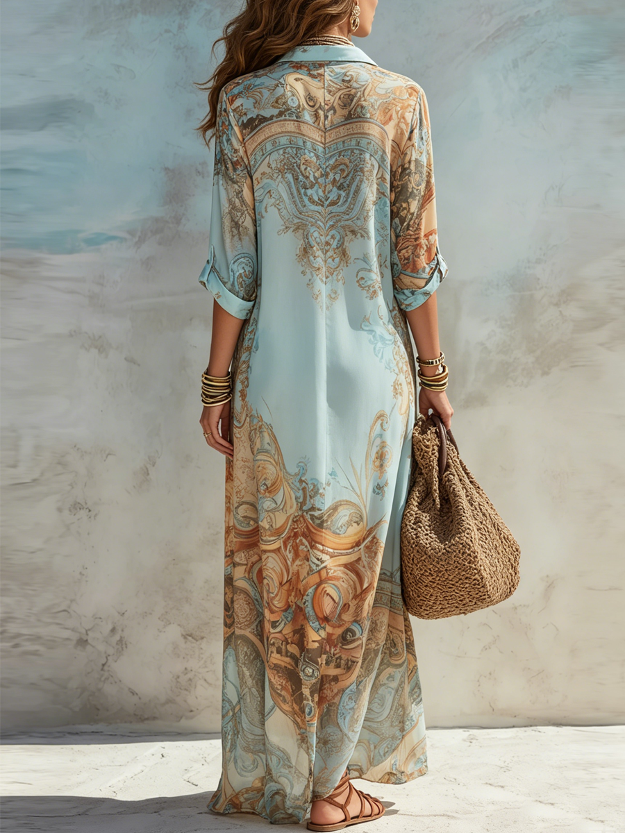 Vestido Baroque™ Camisero Elegante Fluido de Verano